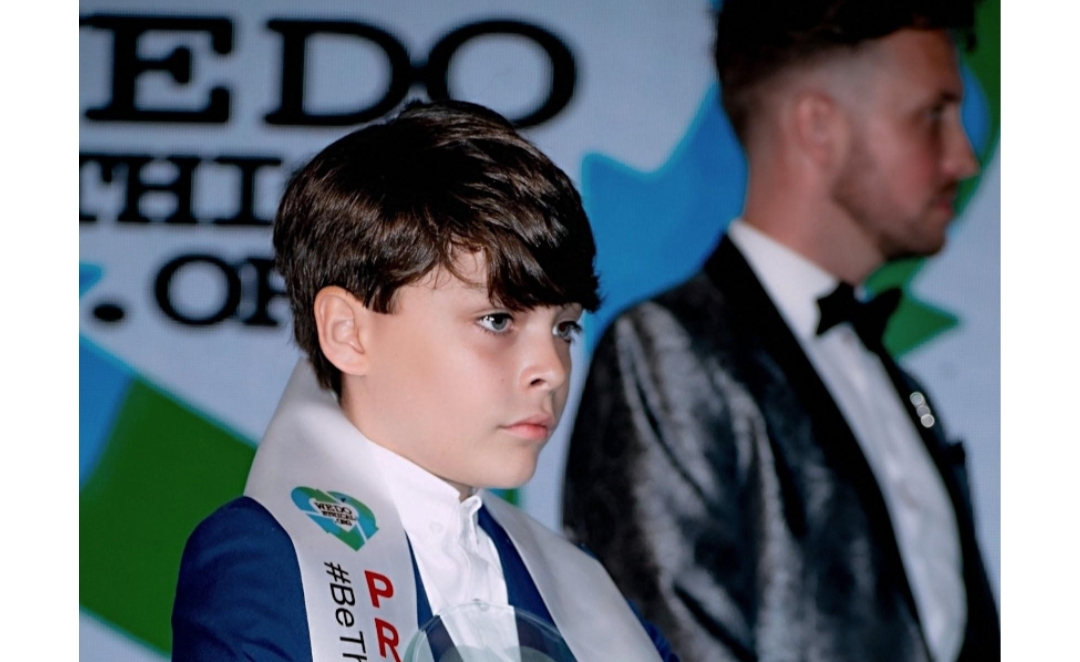 10 year old Theron Mahoney recognised at the Miss England 2024 final for Climate Change work
