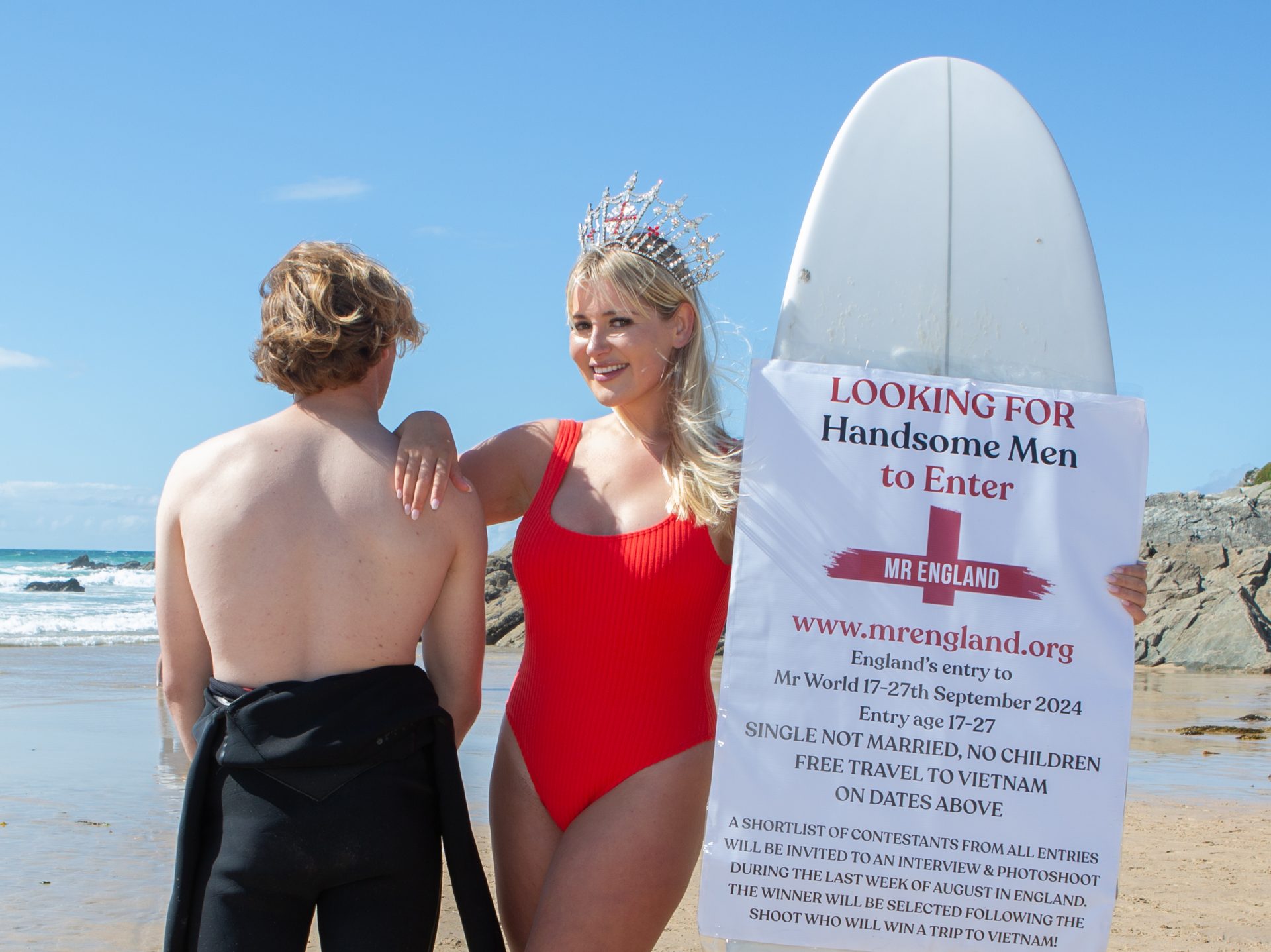 Miss England joins search for a MR England after slow uptake from the men!